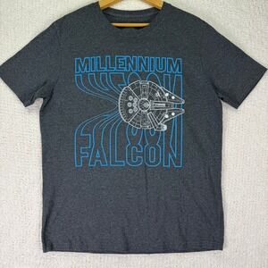 Disney Star Wars Millennium Falcon Graphic T-Shirt‎ Mens Gray XL
